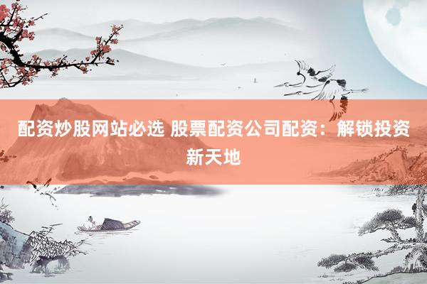 配资炒股网站必选 股票配资公司配资：解锁投资新天地