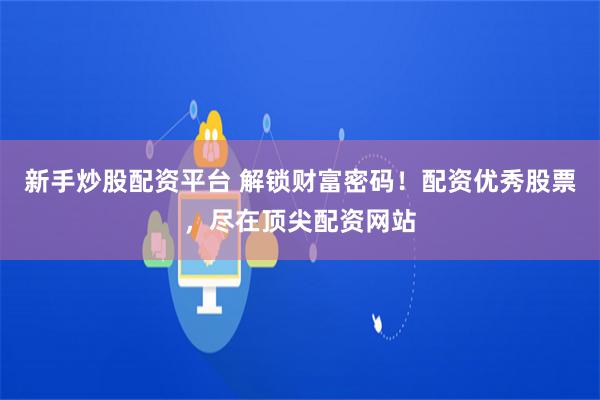 新手炒股配资平台 解锁财富密码！配资优秀股票，尽在顶尖配资网